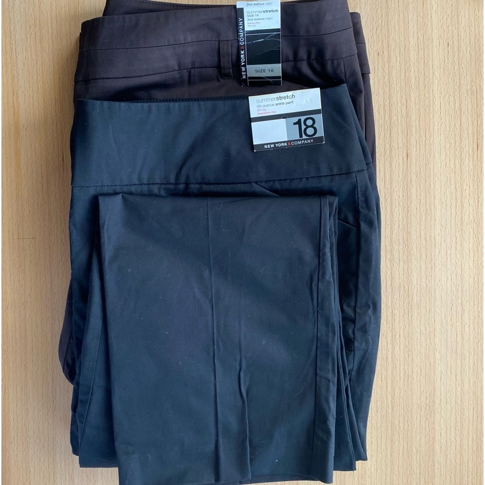 NWT Bundle Of 2 New York & Company Brown/Black Pants Size 18